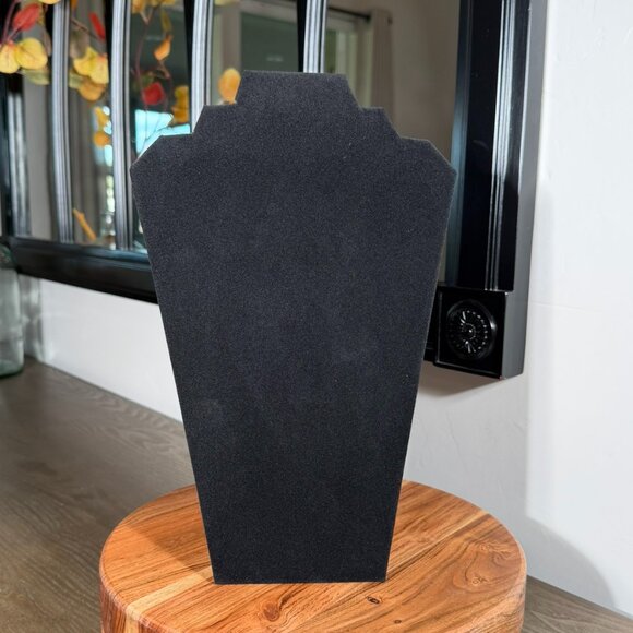 Black Velvet Necklace Easel Display Stand — 12.5" Jewelry Organizer - Picture 1 of 7